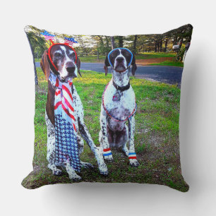 Patriotische Hunde & Feuerwerk 20 x 20 Kissenhülle Kissen