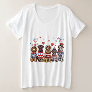 Patriotische Hunde Große Größe T-Shirt