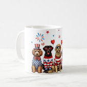Patriotische Hunde Kaffeetasse (Vorderseite Links)
