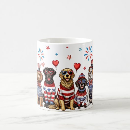 Patriotische Hunde Kaffeetasse (Mittel)