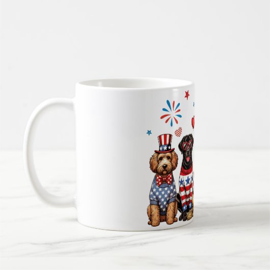 Patriotische Hunde Kaffeetasse (Links)