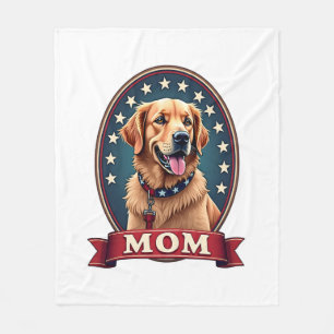 Patriotische Hunde-Mama Golden Retriever Vintage T Fleecedecke