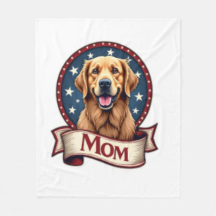Patriotische Hunde-Mama Golden Retriever Vintage T Fleecedecke
