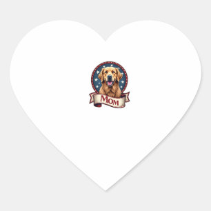Patriotische Hunde-Mama Golden Retriever Vintage T Herz-Aufkleber