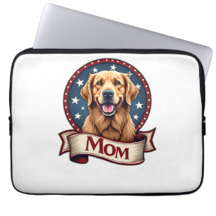 Patriotische Hunde-Mama Golden Retriever Vintage T Laptopschutzhülle