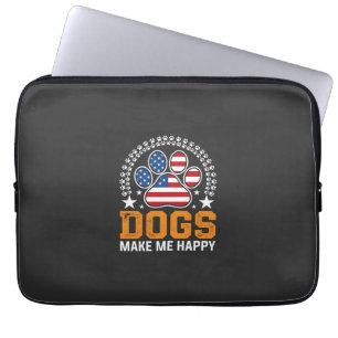 Patriotische Hunde Pfotenabdruck Vektor Laptopschutzhülle