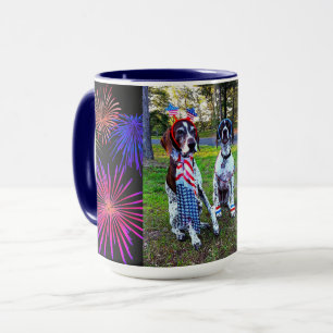 Patriotische Hunde und Feuerwerke - Combo-Tasse Tasse