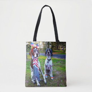 Patriotische Hunde und Feuerwerkskörper Mehrdruck- Tasche