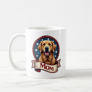 Patriotische Hundemutter Golden Retriever Vintage Kaffeetasse