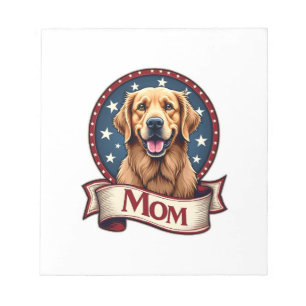 Patriotische Hundemutter Golden Retriever Vintage  Notizblock