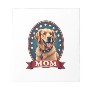 Patriotische Hundemutter Golden Retriever Vintage  Notizblock