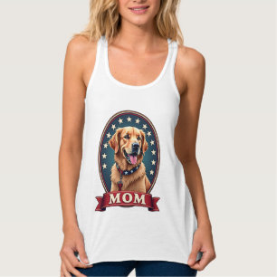 Patriotische Hundemutter Golden Retriever Vintage  Tank Top