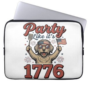 Patriotische Hundparty wie 1776 Vintage-Shirt D Laptopschutzhülle