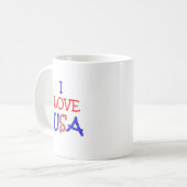 Patriotische i-Liebe USA Kaffeetasse (Vorderseite Links)