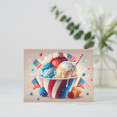 Patriotische Ice Cream Dessert Postkarte (Stehend Vorderseite)