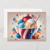 Patriotische Ice Cream Dessert Postkarte (Vorne/Hinten)