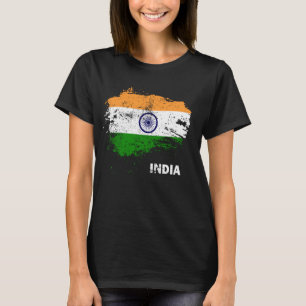 Patriotische indische Vintage-Indien-Flagge T-Shirt