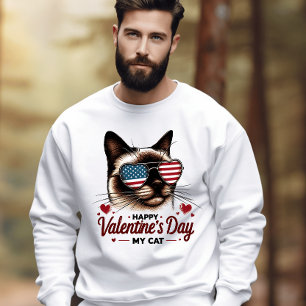 Patriotische Infektion: Valentinstag Katze Sweatshirt