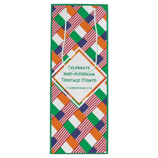 Patriotische Irish American Fags Geschenktüte Für Weinflaschen (Vorderseite)