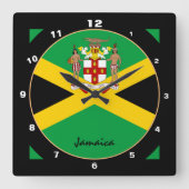 Patriotische jamaikanische Flagge, Jamaika Zuhause Quadratische Wanduhr (Vorderseite)