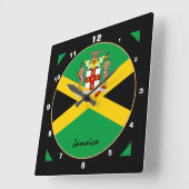 Patriotische jamaikanische Flagge, Jamaika Zuhause Quadratische Wanduhr (Winkel)