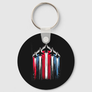 Patriotische Jet-Formation USA-Flaggenfarben Schlüsselanhänger