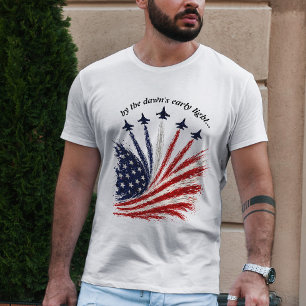 Patriotische Jet-Formations-Amerikanische-Flaggen- T-Shirt