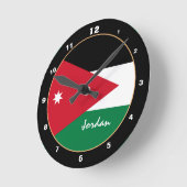 Patriotische jordanische Flagge, jordanische Zuhau Runde Wanduhr (Winkel)