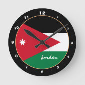 Patriotische jordanische Flagge, jordanische Zuhau Runde Wanduhr (Vorderseite)