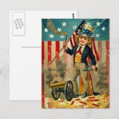 Patriotische Jungen-Postkarte Postkarte (Vorne/Hinten)