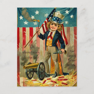Patriotische Jungen-Postkarte Postkarte