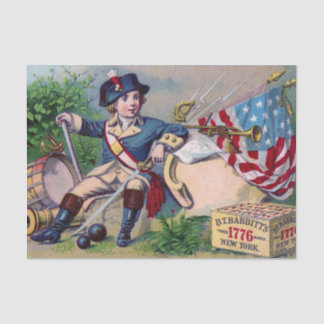 Patriotische Jungenflagge Vintage Kunst des Revolu Seidenpapier