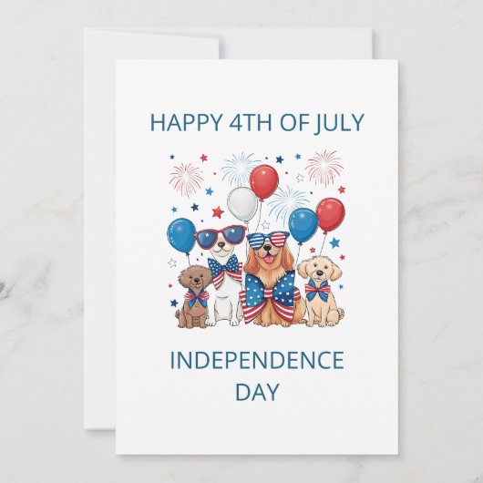 Patriotische Jungtiere 4. Juli Einladung (Rückseite)