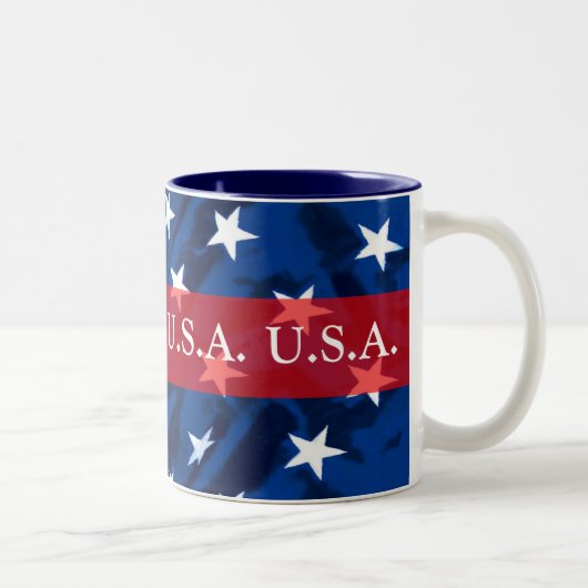 Patriotische Kaffee-Tasse der USA Zweifarbige Tasse (Rechts)