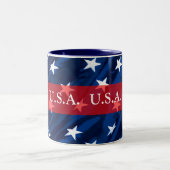 Patriotische Kaffee-Tasse der USA Zweifarbige Tasse (Mittel)