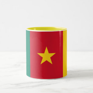 Patriotische Kamerun-Flagge Zweifarbige Tasse