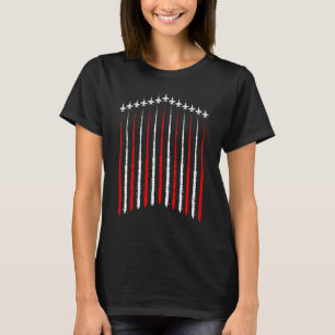 Patriotische Kampfjets 4. Juli Amerikanische Flagg T-Shirt