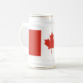 Patriotische kanadische Flagge Bierglas (Vorderseite Links)