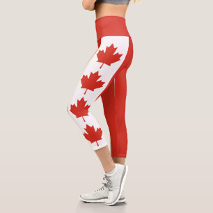 Patriotische kanadische Flagge Capri Leggings