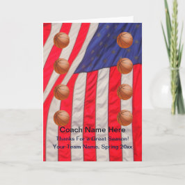 Patriotische Karte für Basketballtrainer, leere In