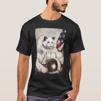 patriotische katronautische Katzenastronaut tief i T-Shirt