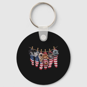 Patriotische Kätzchen in amerikanischen Flaggen-So Schlüsselanhänger