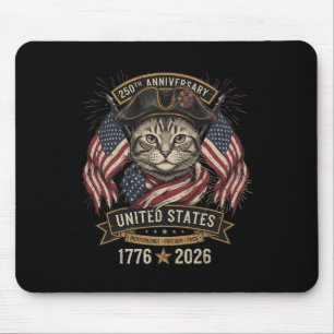Patriotische Katze 250. 4. Juli  Mousepad