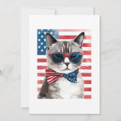 Patriotische Katze 4. Juli Einladungen (Rückseite)