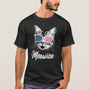 Patriotische Katze 4. Juli Kinder Amerikanische Fl T-Shirt