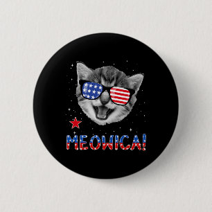 Patriotische Katze 4. Juli Meowica Amerikanische F Button
