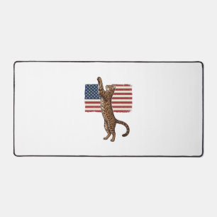 Patriotische Katze Amerikanische Flagge Vintage Ve Schreibtischunterlage