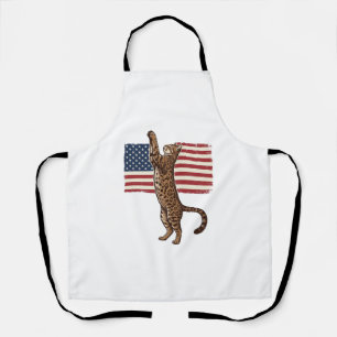 Patriotische Katze Amerikanische Flagge Vintage-Ve Schürze