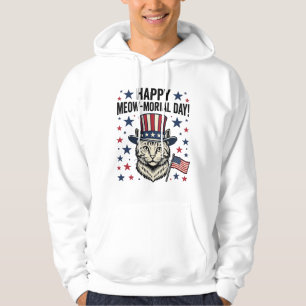 Patriotische Katze Meow-Morial Day Vintage Vektor  Hoodie