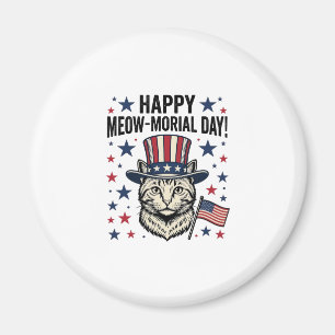 Patriotische Katze Meow-Morial Day Vintage Vektor  Magnet
